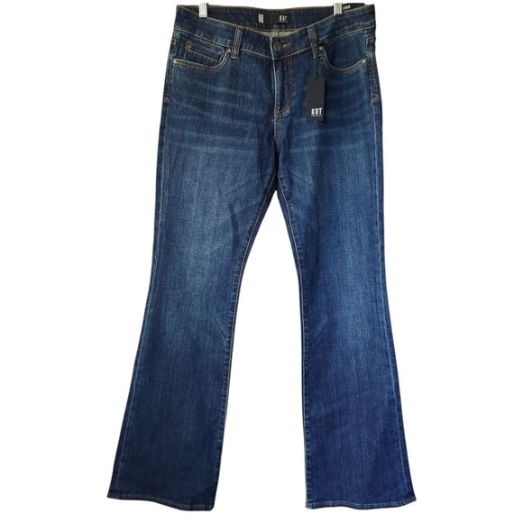 Kut From the Kloth Natalie Mid Rise Boot Cut Blue Denim Jeans Women's Size 10 - Picture 1 of 8